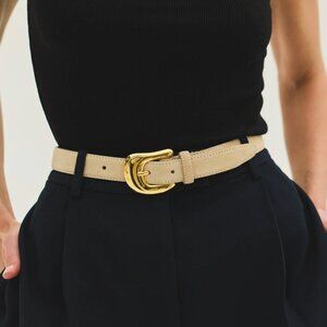 NWOT Aureum No 8 belt in Gold & Beige (Size XS / S)